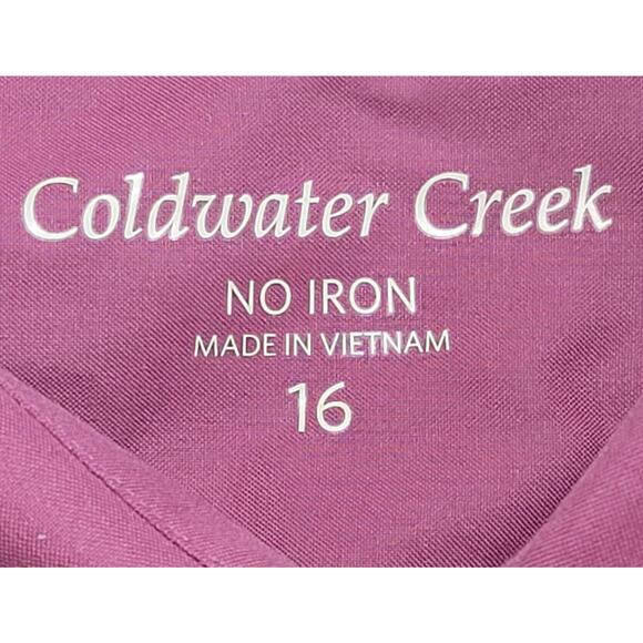 Coldwater Creek Deep Zinnia Purple Pink Button Up 16 Short Sleeves New With Tags - Picture 4 of 8